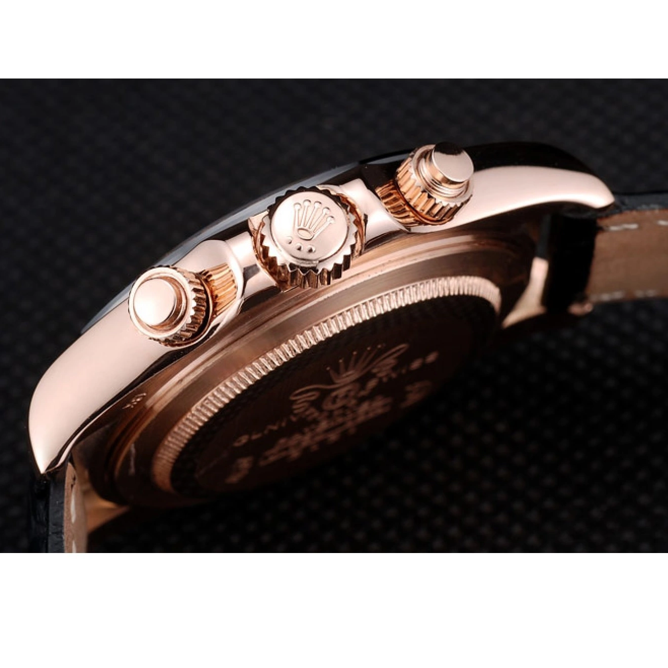 AAA Replica Watches Leather 41975 Bezel Black Daytona Rolex Black Strap Brown Ceramic Dial 0616